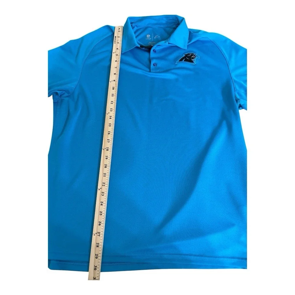 NFL Carolina Panthers‎ Blue DRI-FIT Short Sleeve Polo Shirt By Nike, Size XL